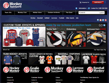 Tablet Screenshot of monkeyteamsports.com